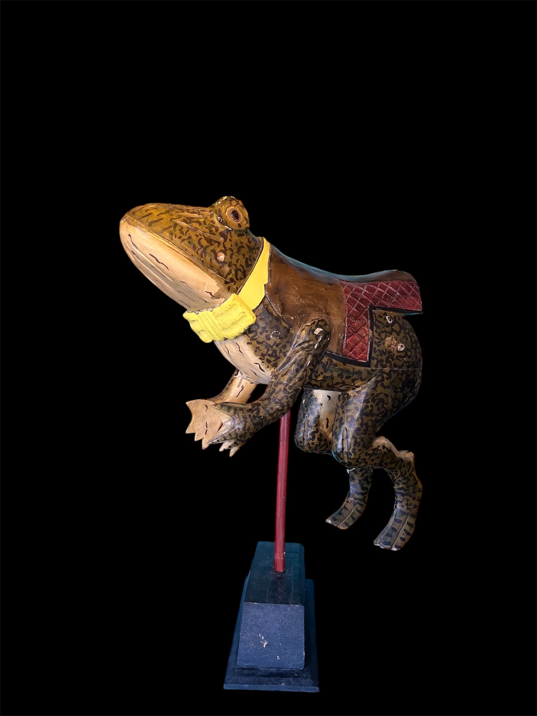 Hand Carved Wooden Carousel Frog