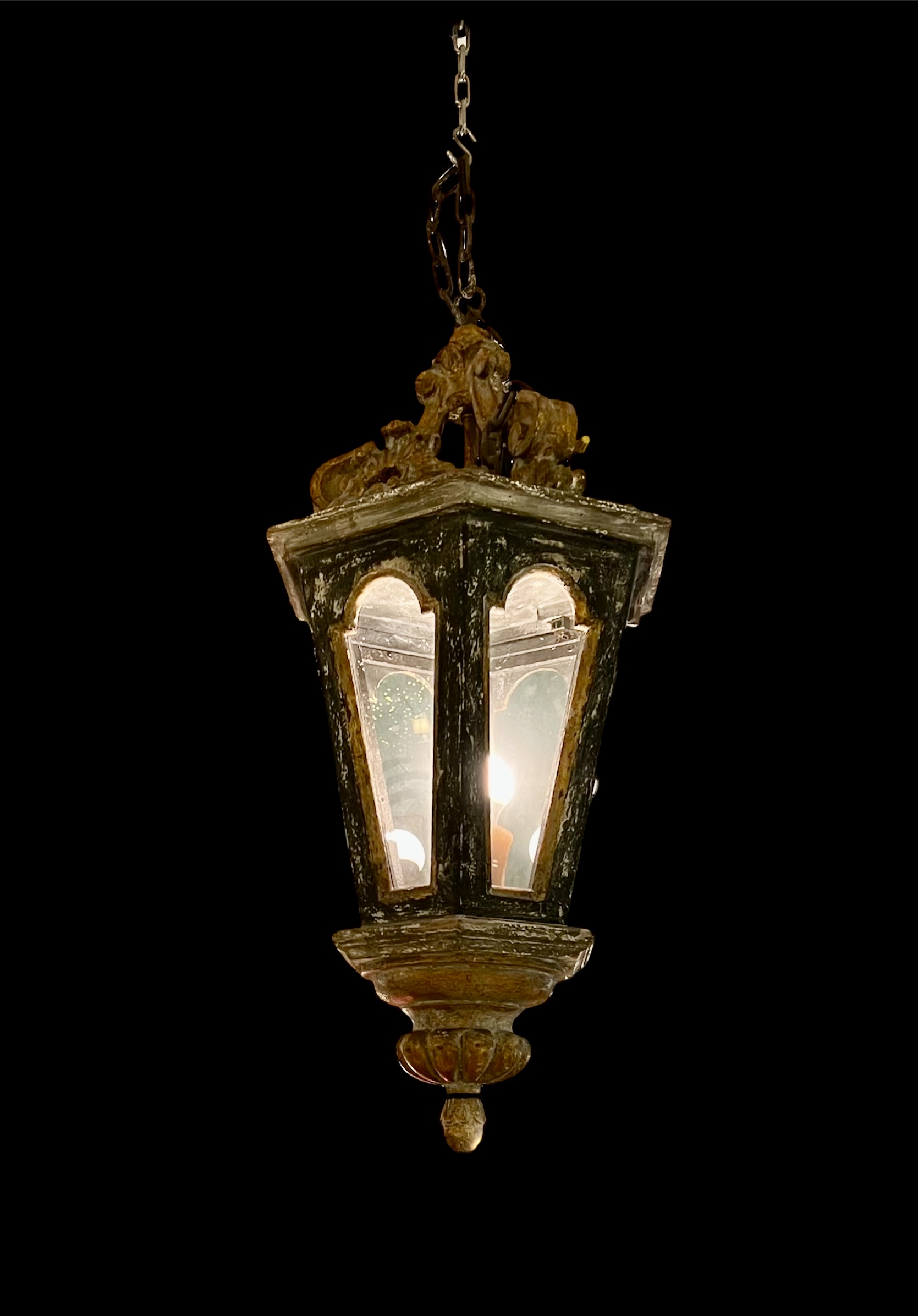 Black Gold Patina Lantern