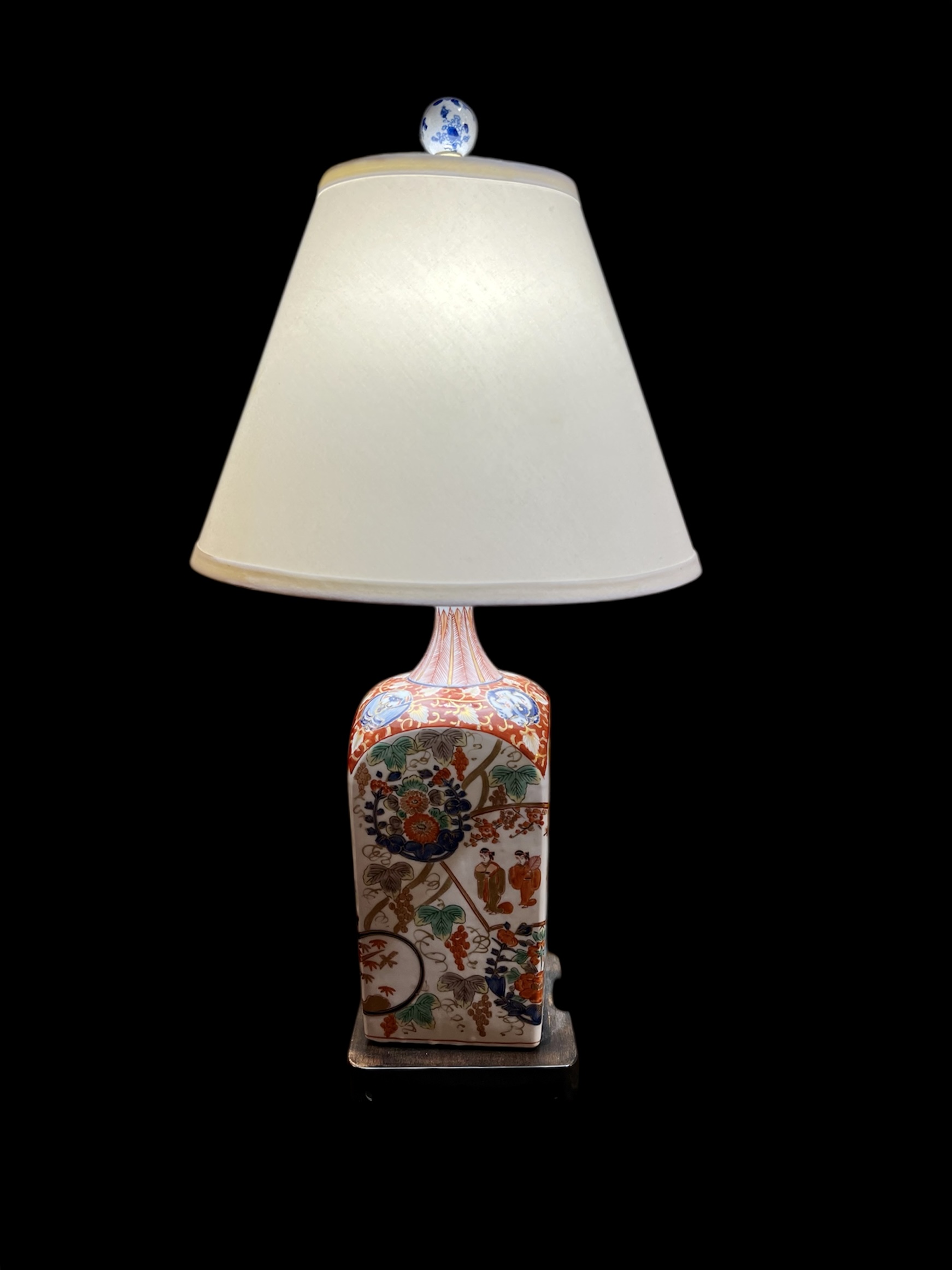 Chinese Polychrome Porcelain Lamp