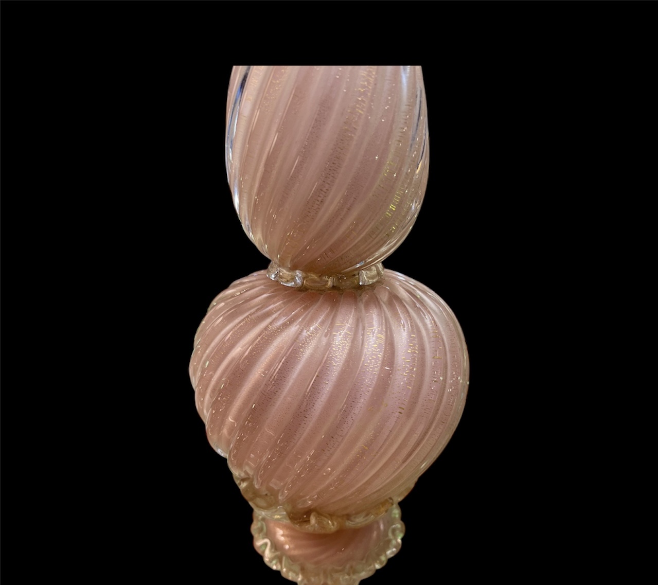 Vintage Pink Murano Swirl Lamps