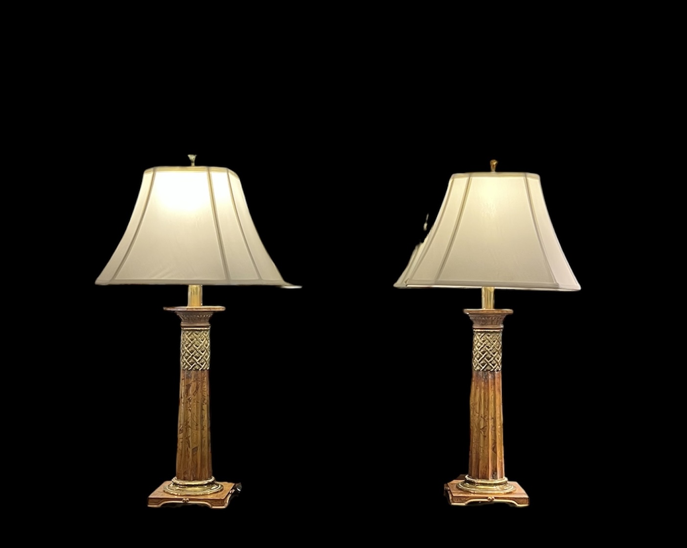 Brass Stiffel Column Lamps