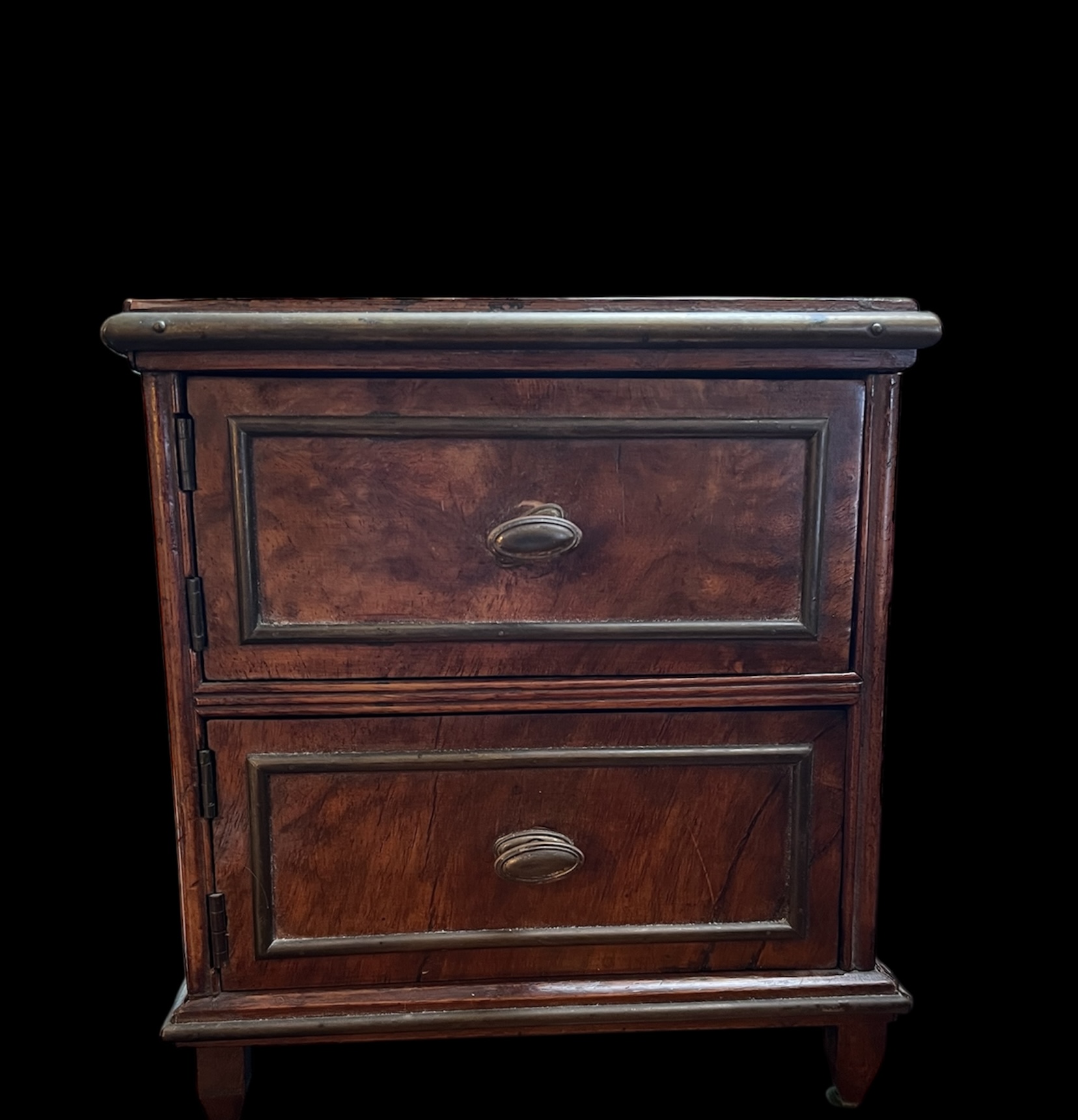 Antique Burl Front Mini-Chest