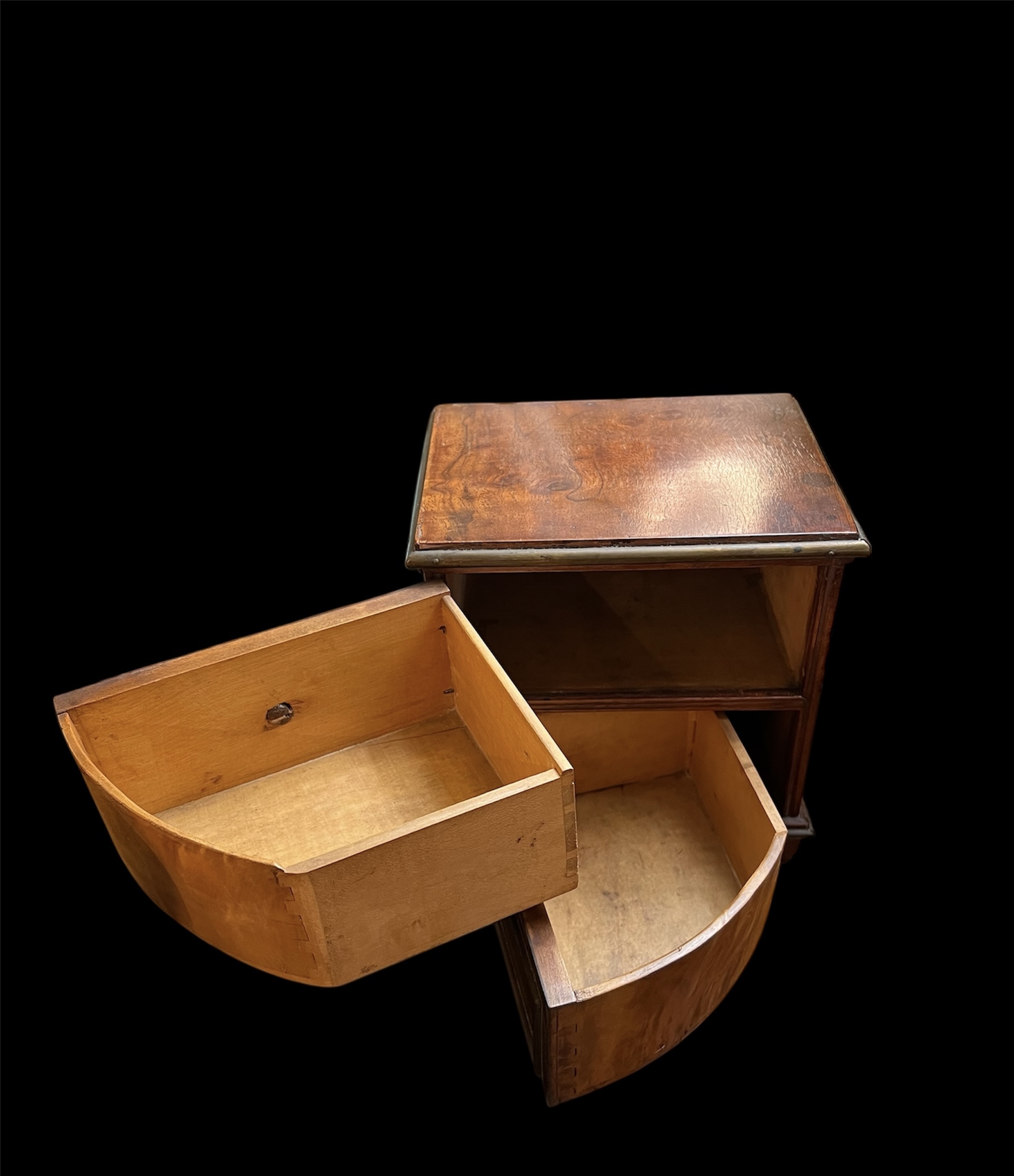 Antique Burl Front Mini-Chest