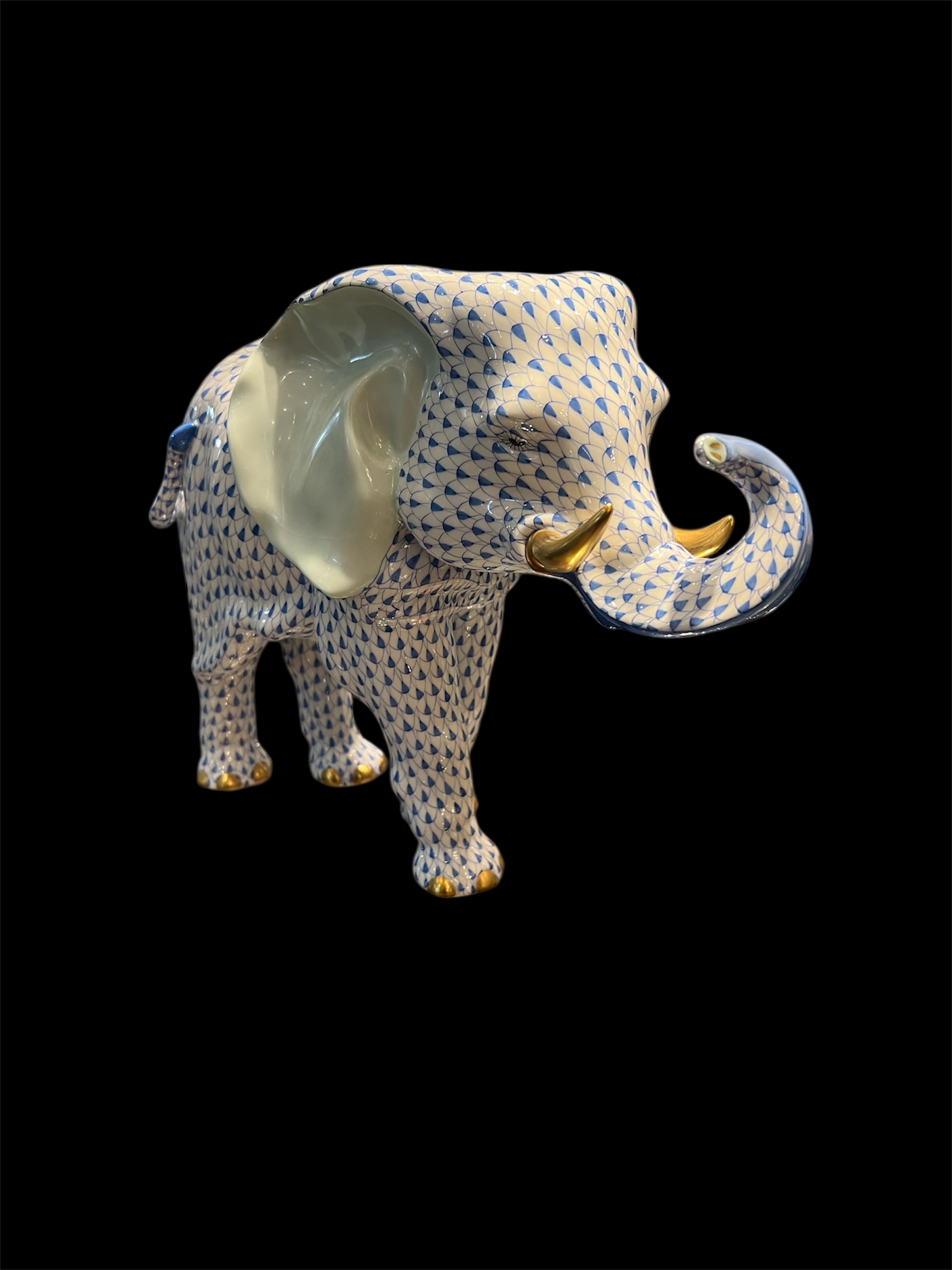 Herend Blue Large Elephant