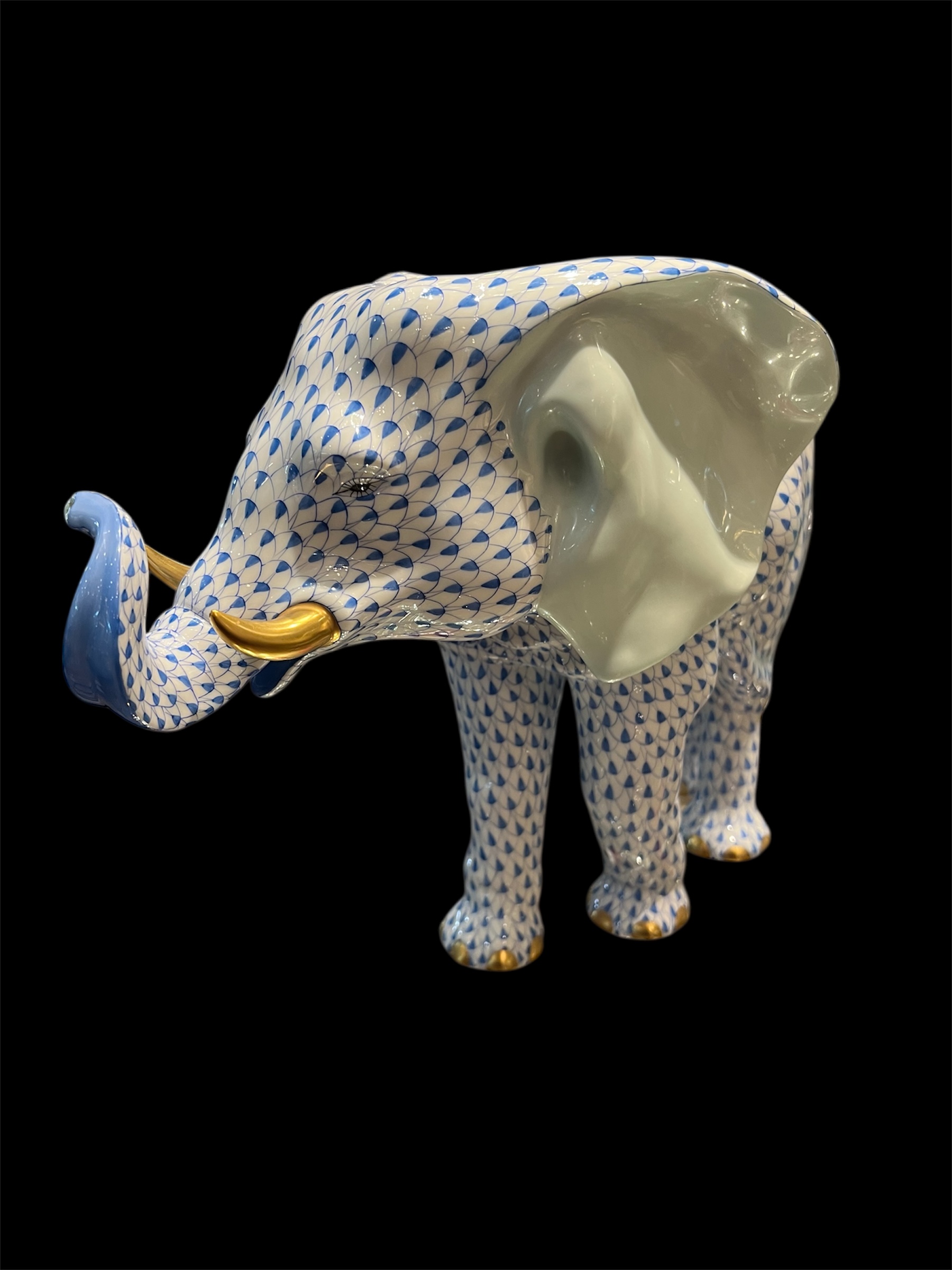 Herend Blue Large Elephant