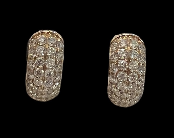 Diamond Pave Huggie Earrings