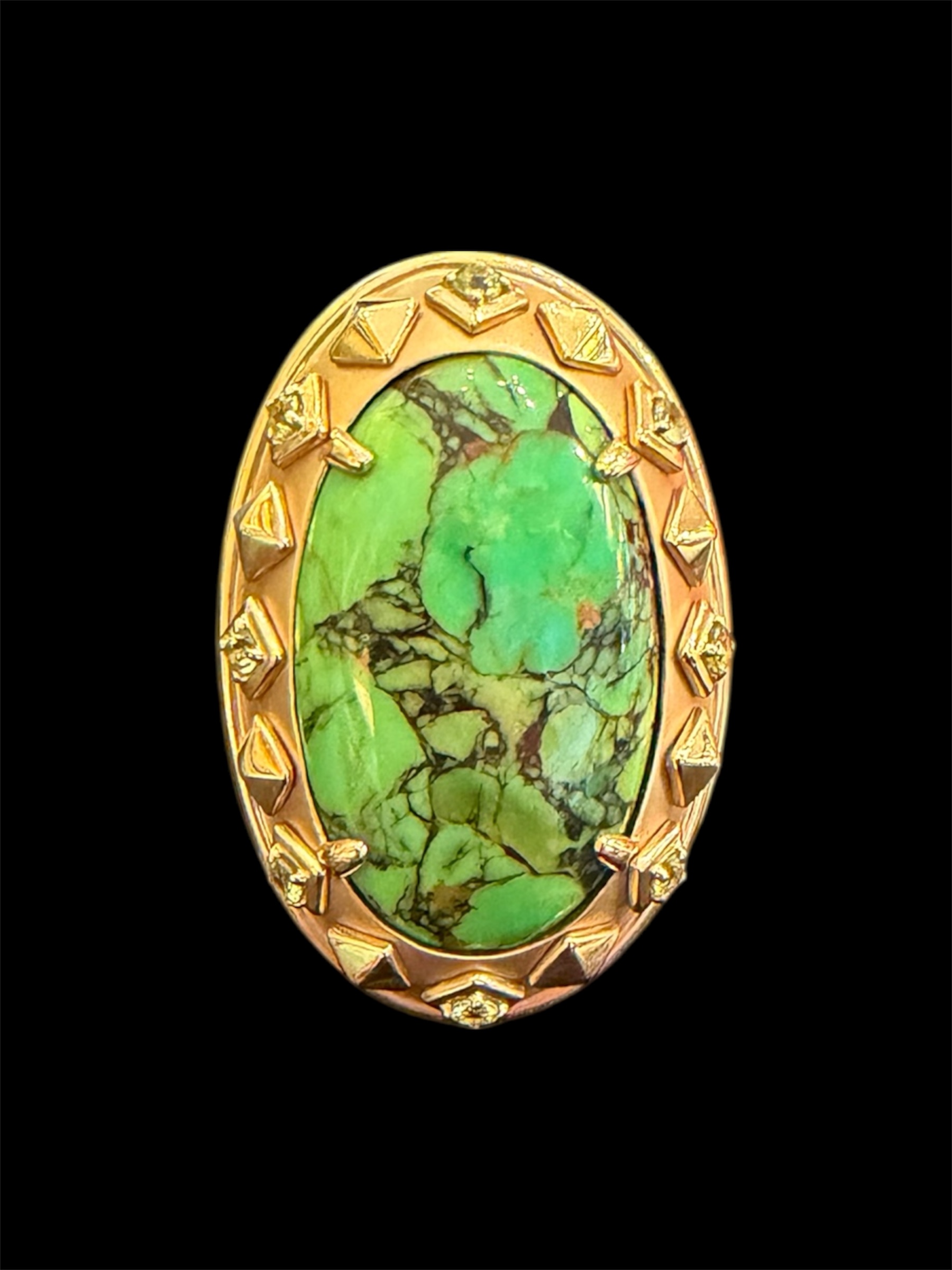 Carico Turquoise Gold Statement Ring