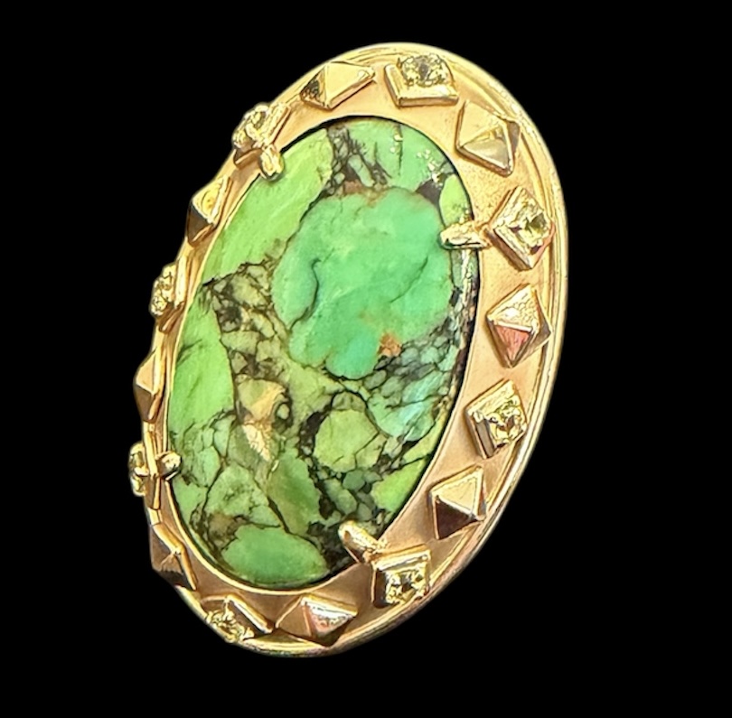 Carico Turquoise Gold Statement Ring