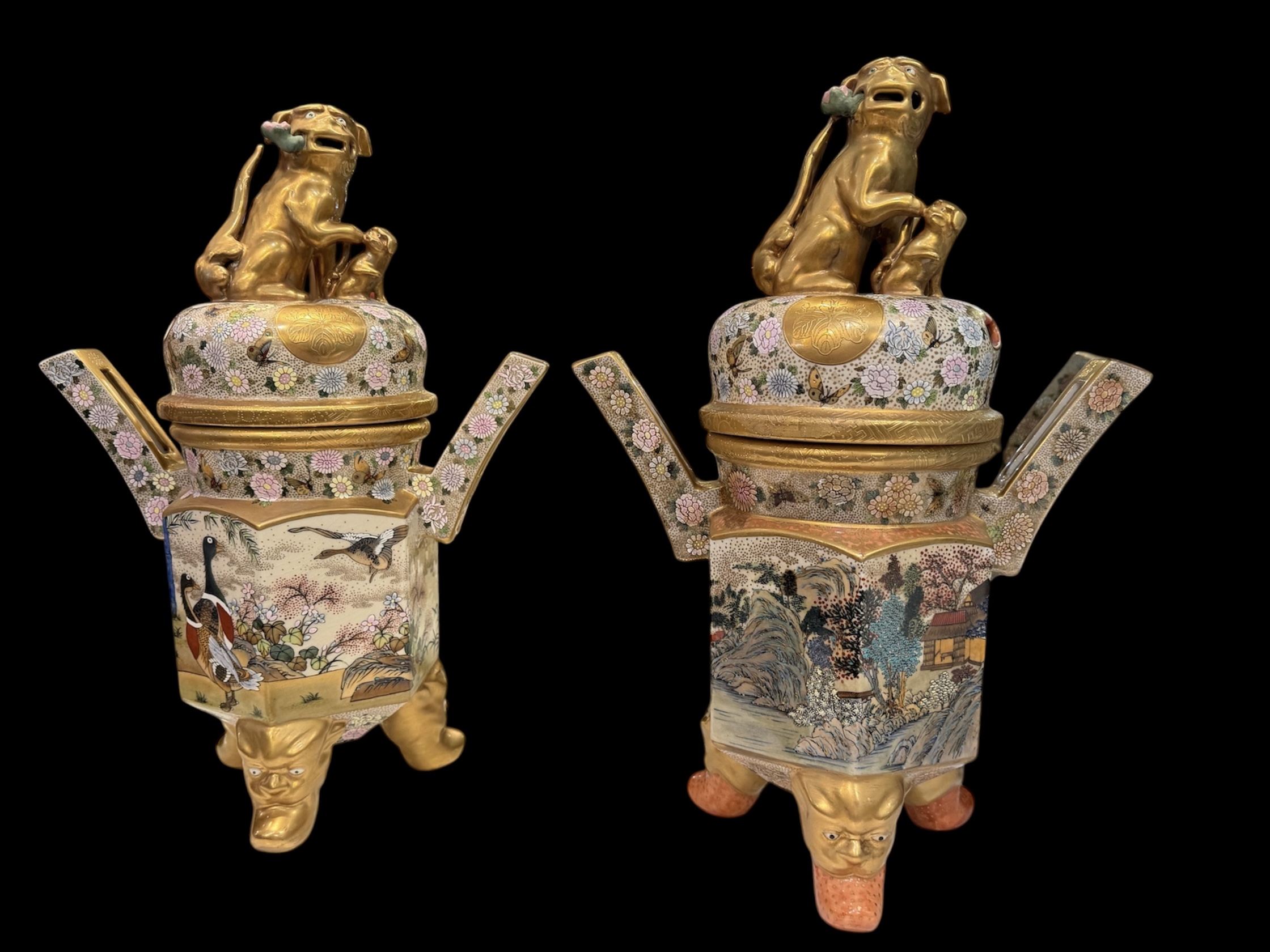 Pair Satsuma Foo Dog Sensors