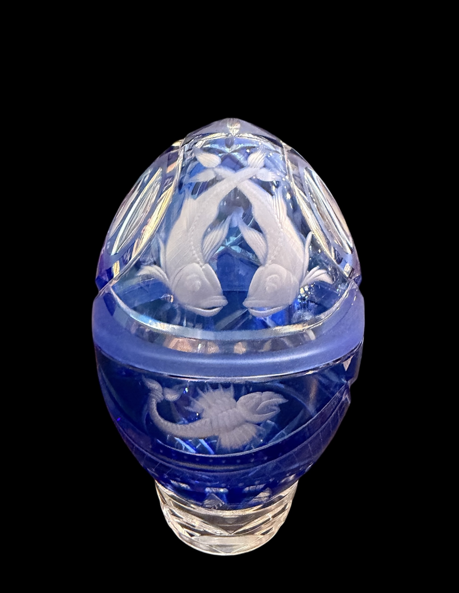 Faberge Blue Crystal Egg Box