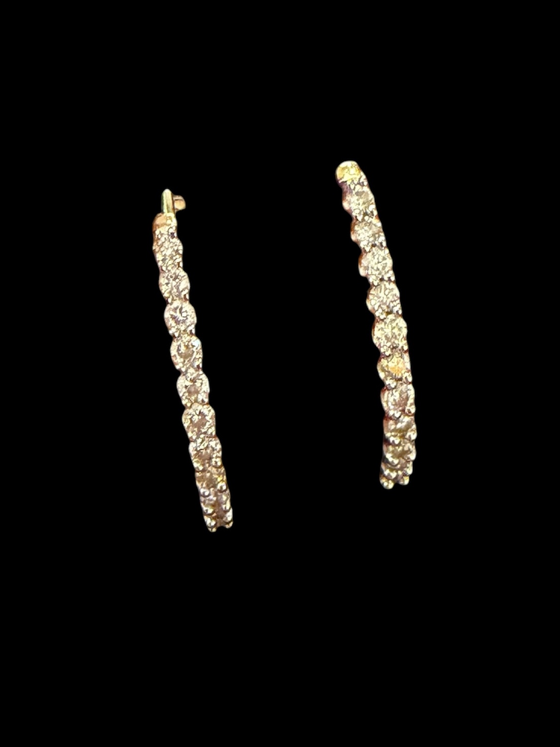 Diamond Gold Oval Hoops