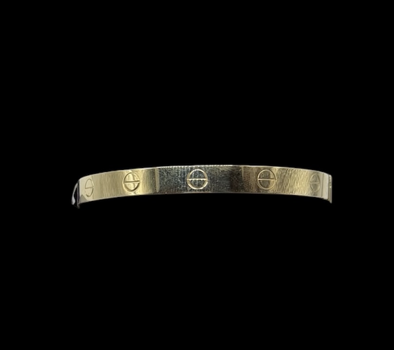 18k Yellow Rivet Bangle