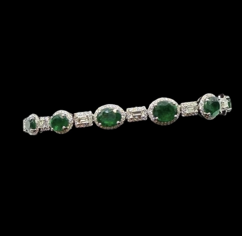Emerald Diamond Tennis Bracelet