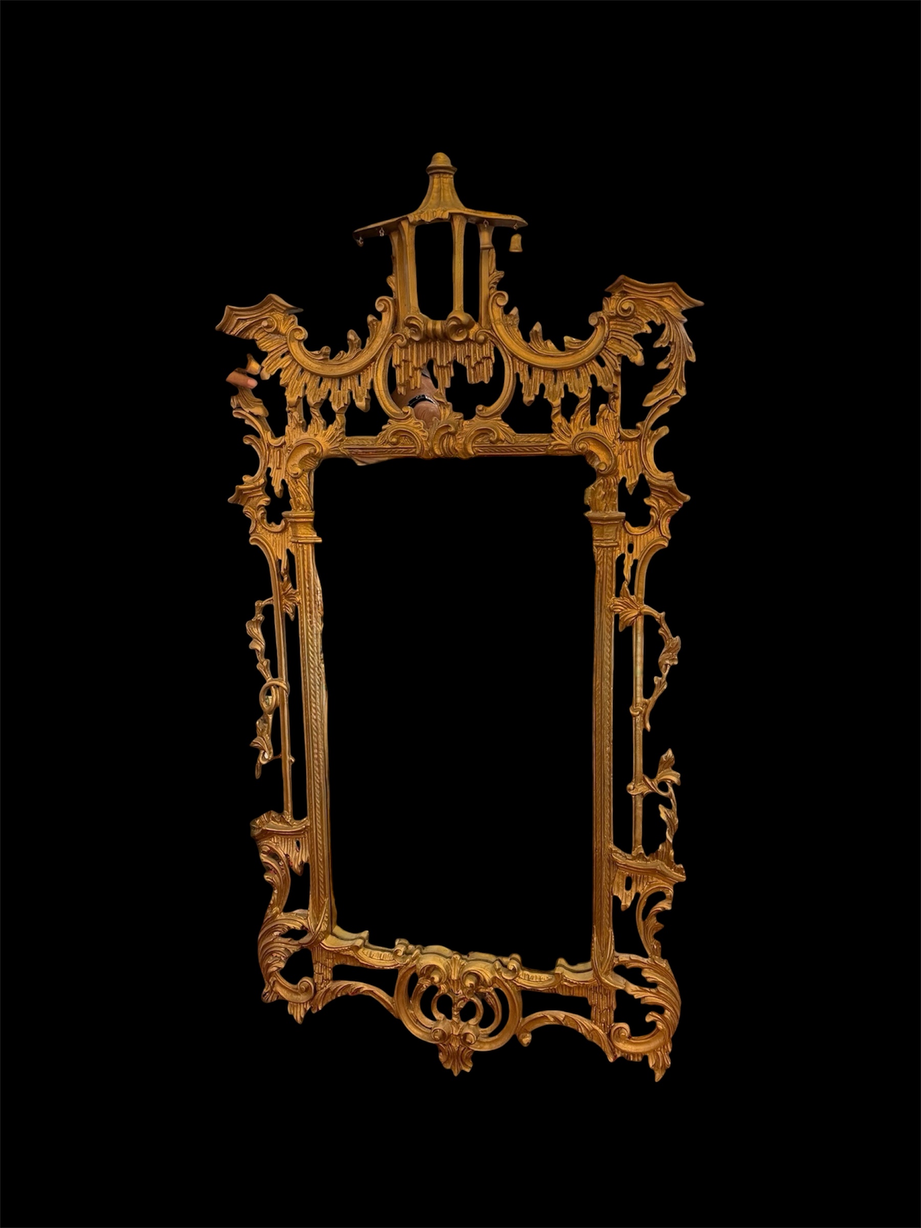 Pagoda Style Gilt Mirror