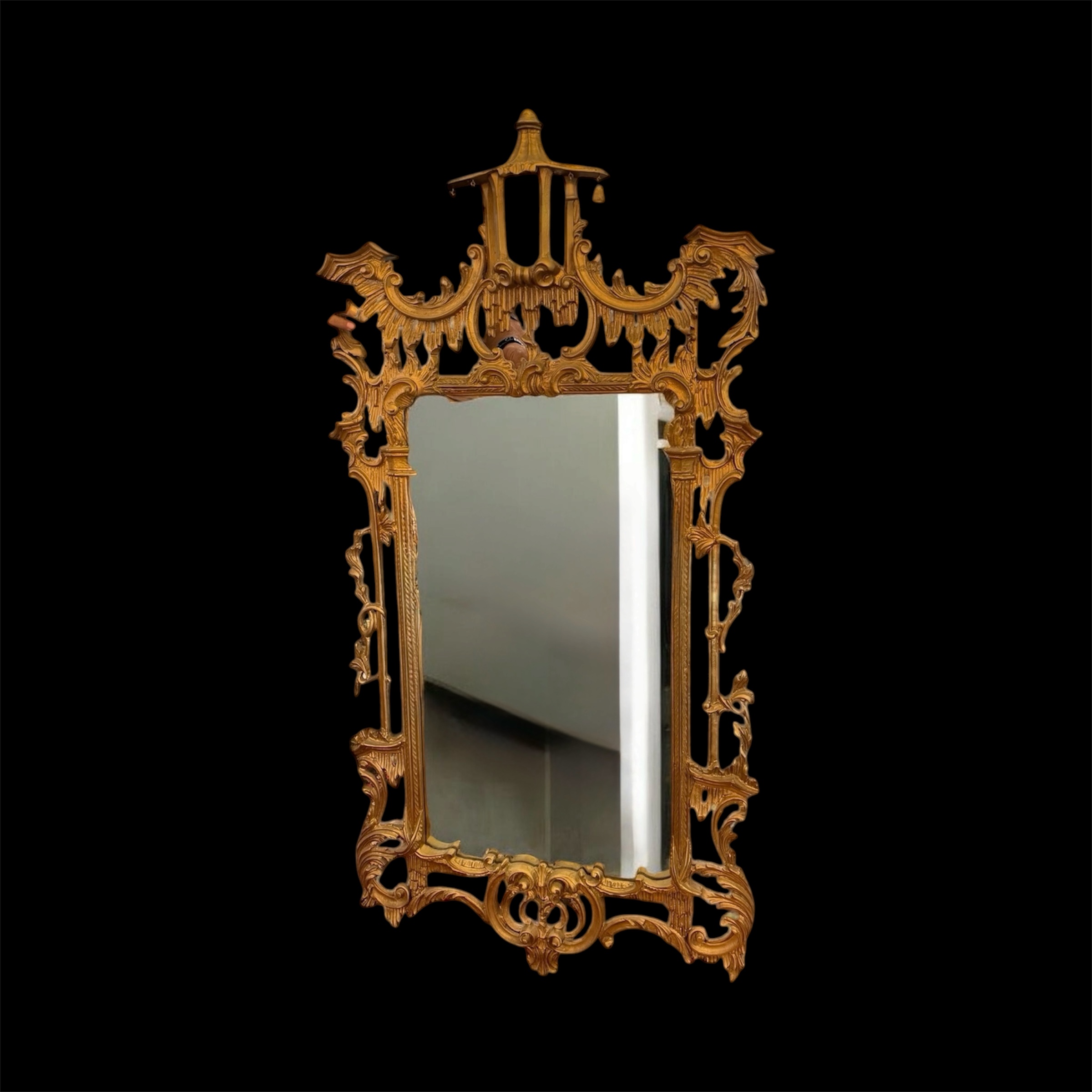 Pagoda Style Gilt Mirror