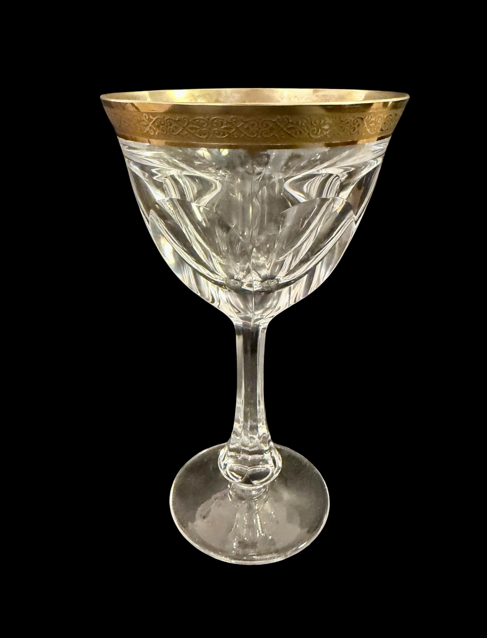 Moser Crystal Gold Rim Wine Glasses