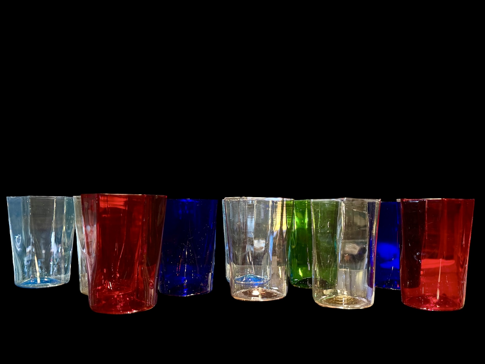 Jewel Tone Murano Glass Tumblers