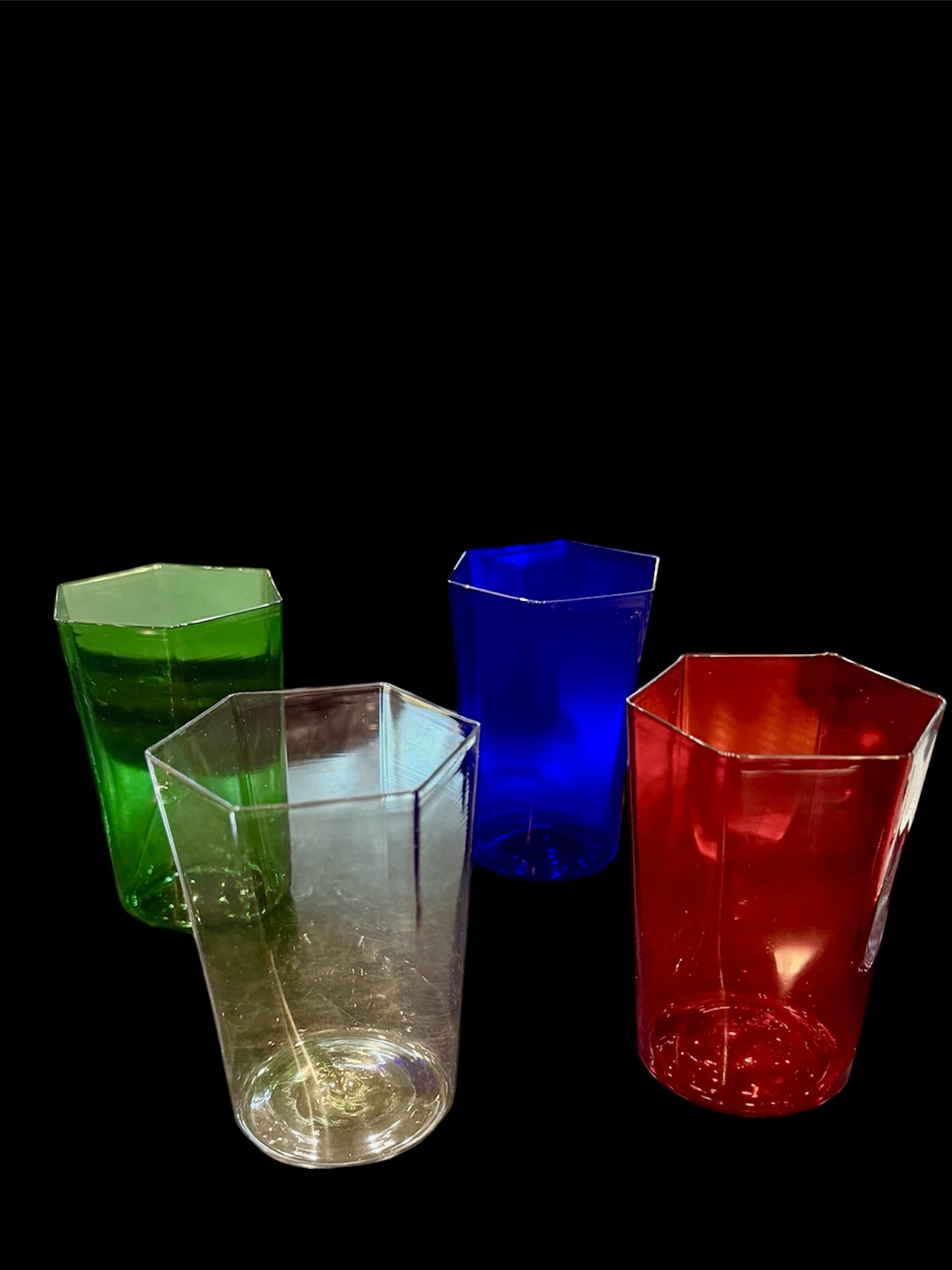 Jewel Tone Murano Glass Tumblers
