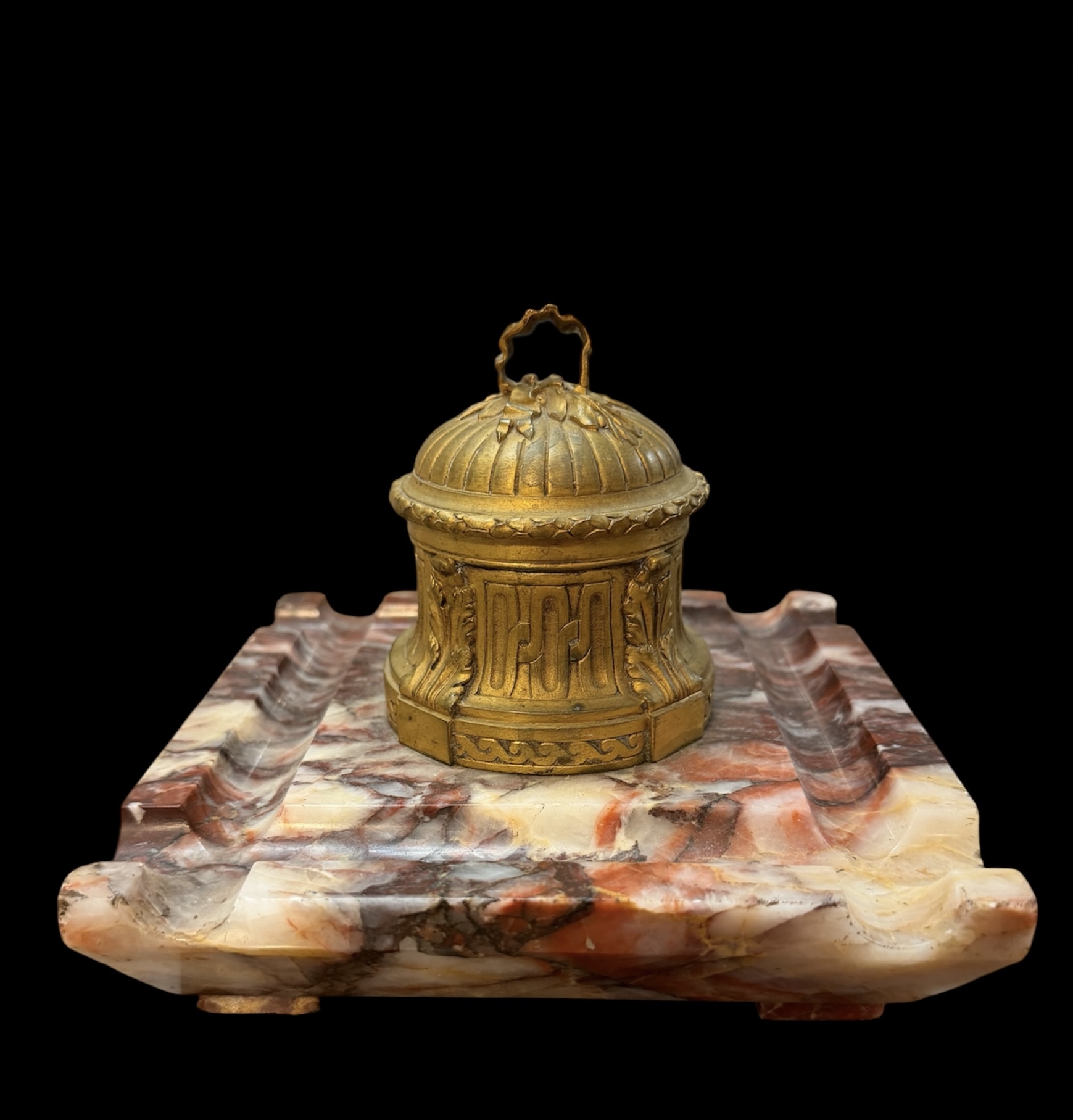Antique Bronze Inkwell