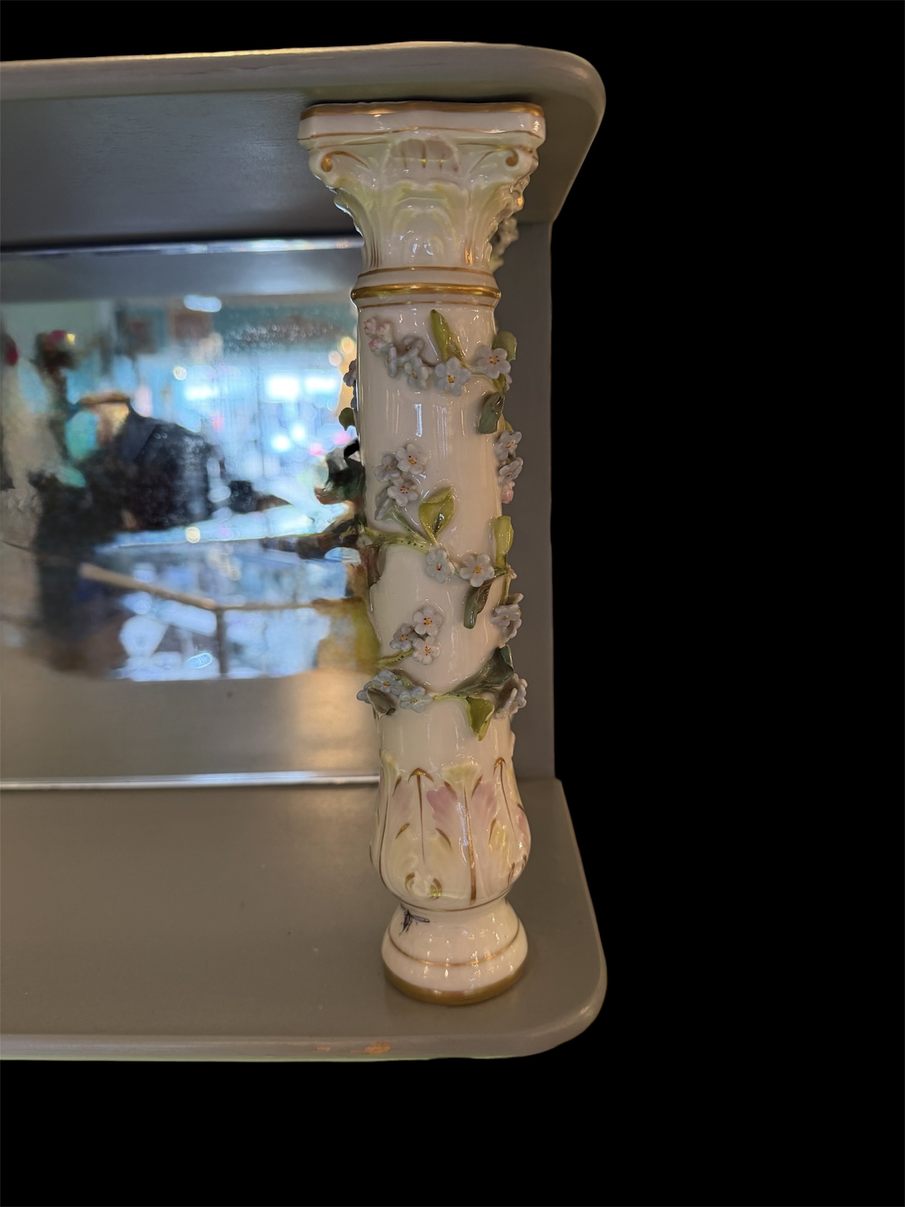 Antique Meissen Double Hanging Shelf