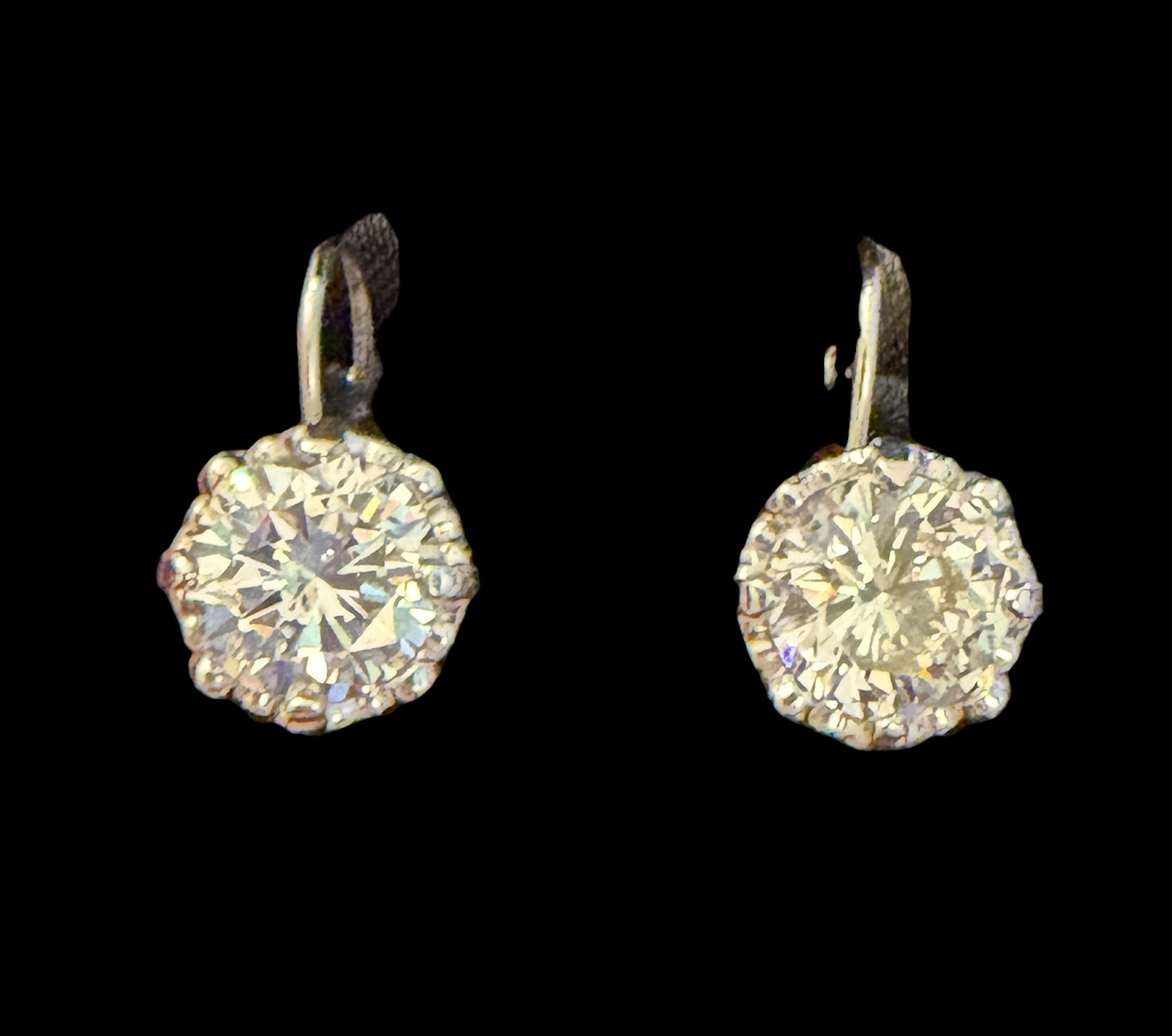 Diamond Solitaire Drop Earrings