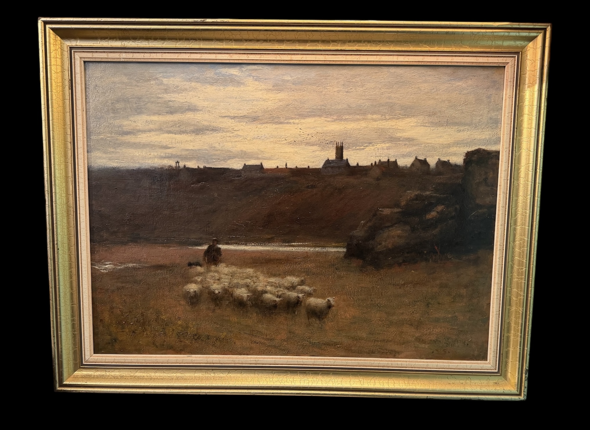 Antique Scottish Highlands Landscape Oil