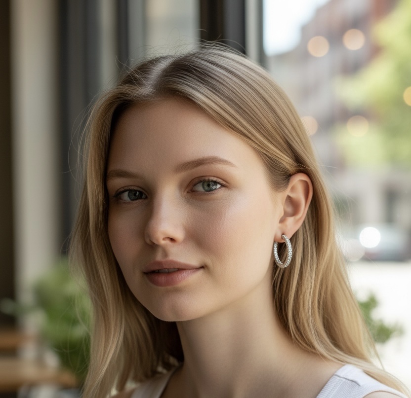 Diamond Inside Out Hoops
