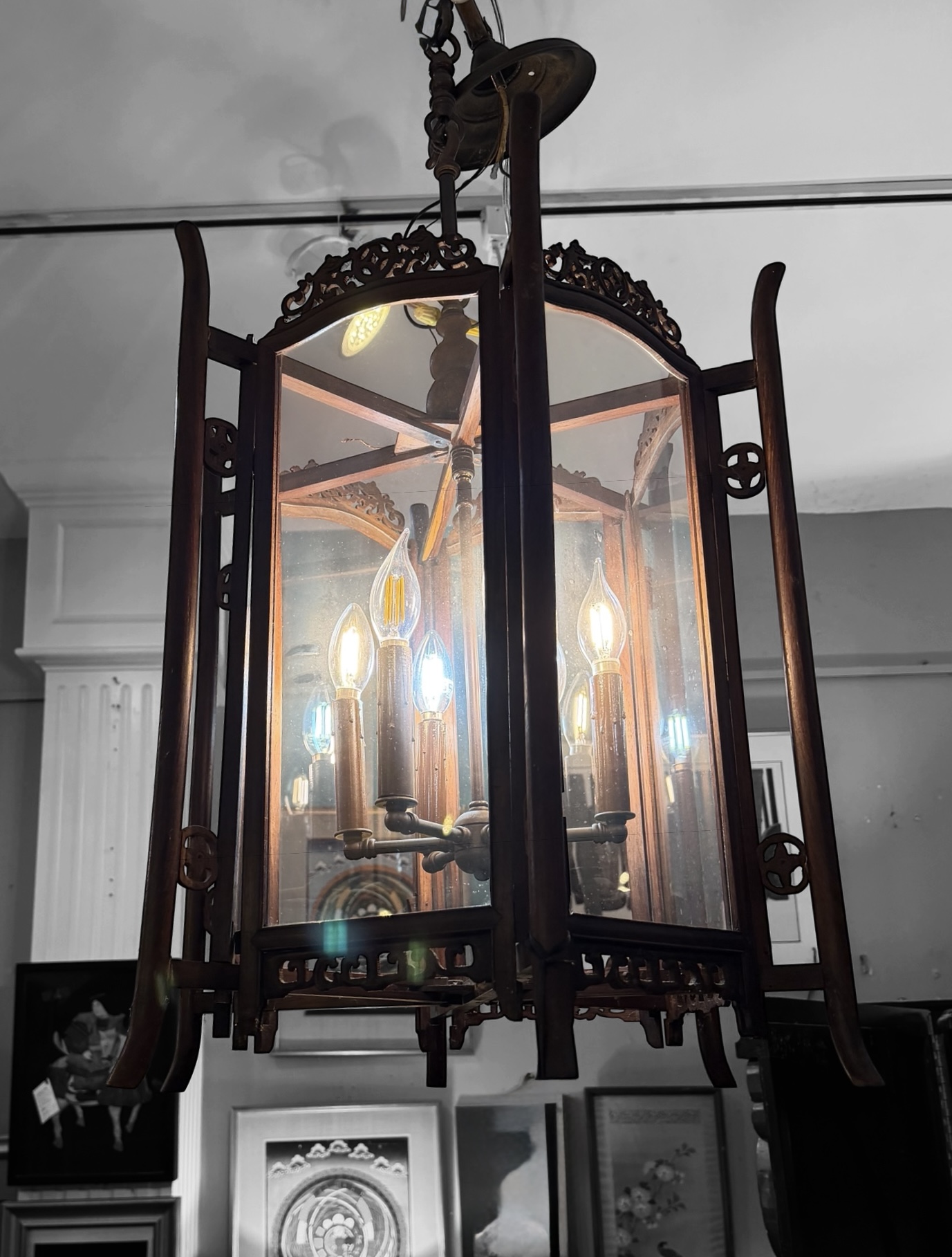 Asian Wood Hanging Lantern