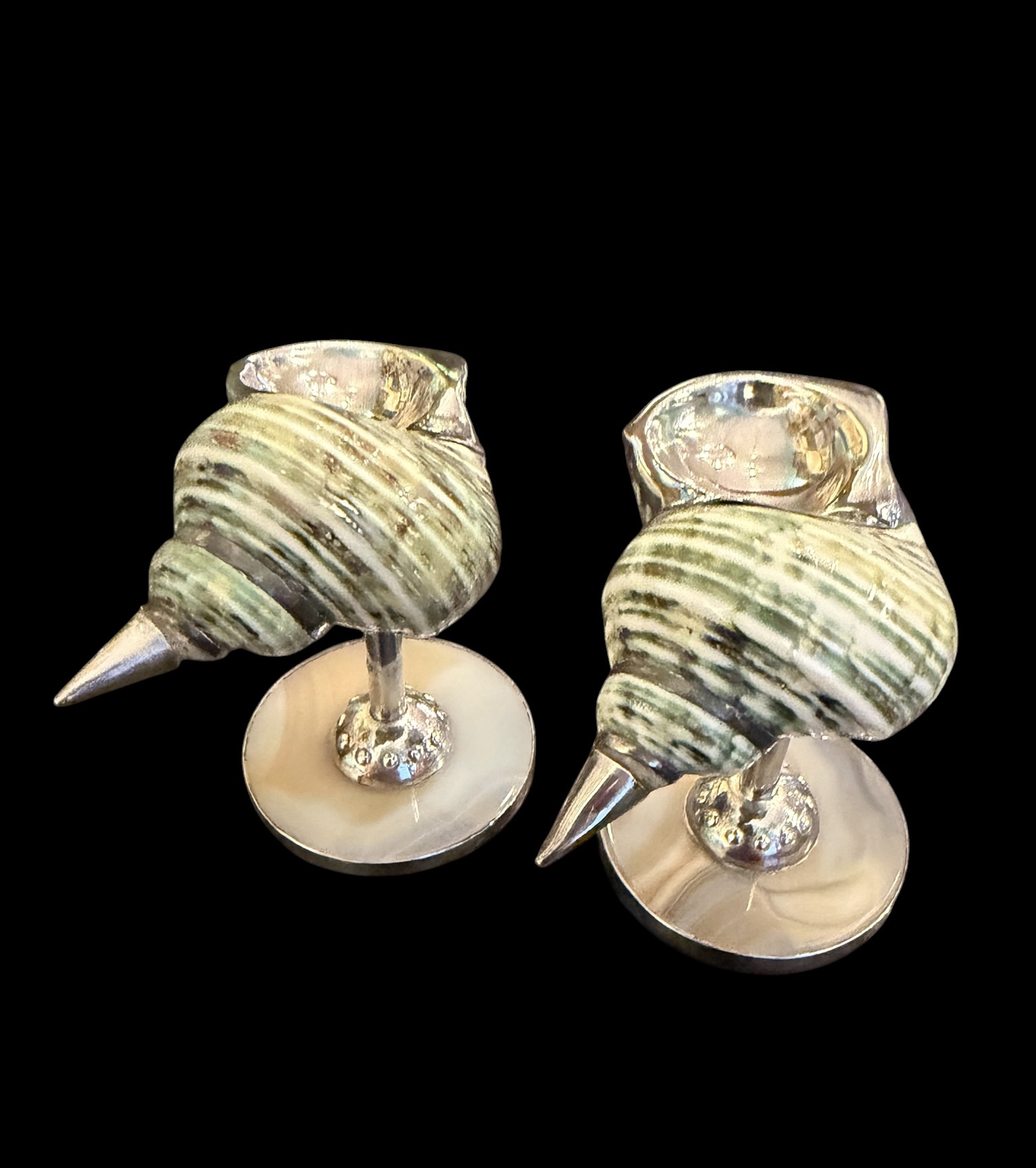 Sterling Clad Shell Salt Cellars