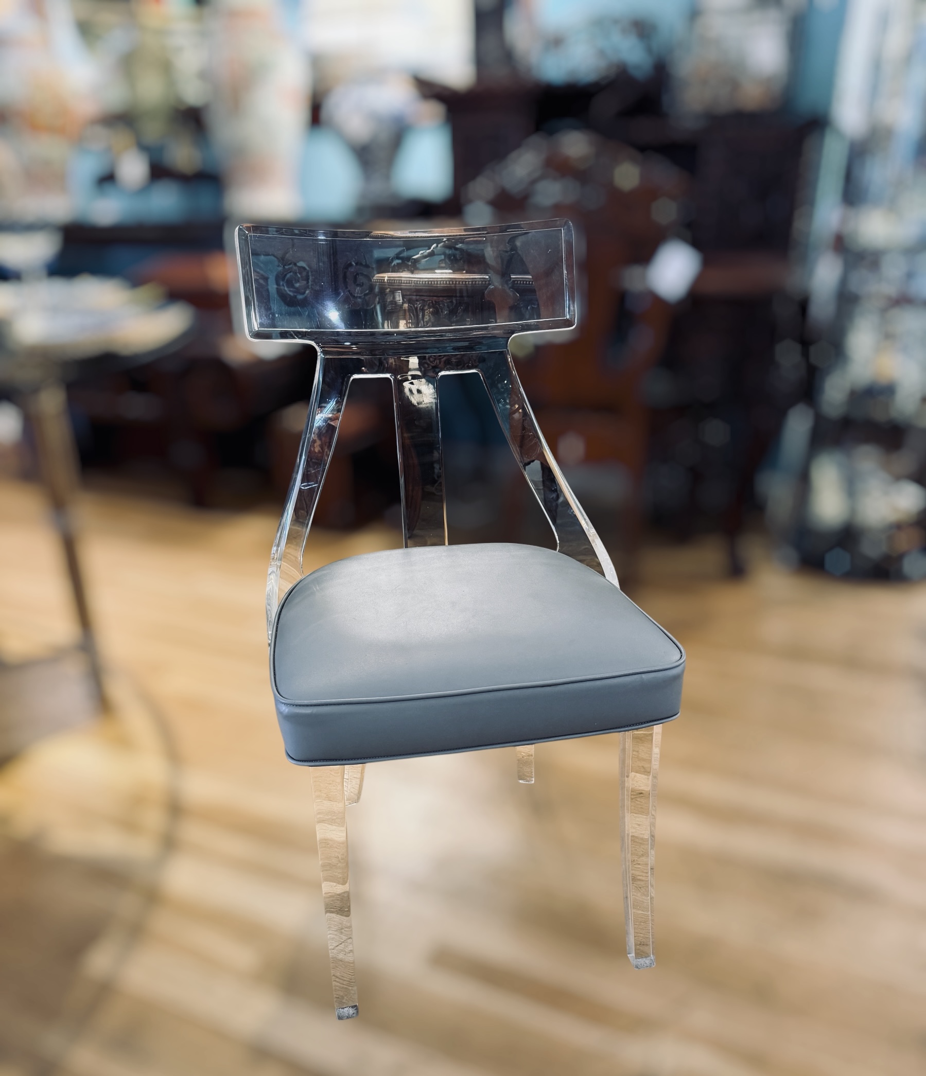 Klismos Style Lucite Chairs
