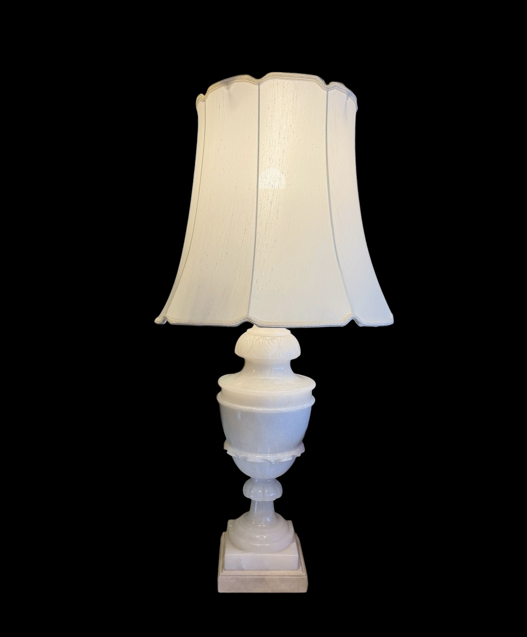 Pair Oversized Alabaster Table Lamps