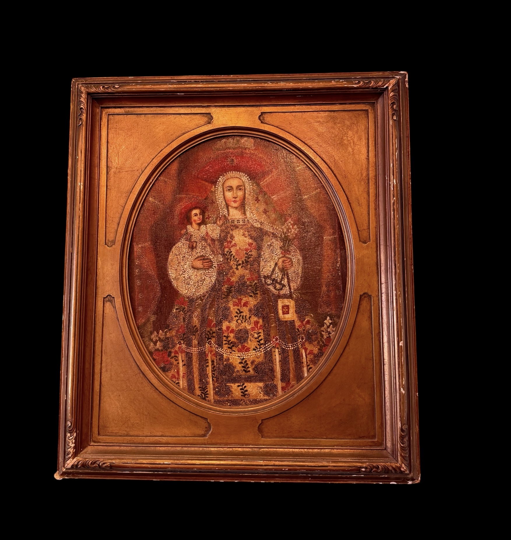 Antique Cuzco School Madonna Child