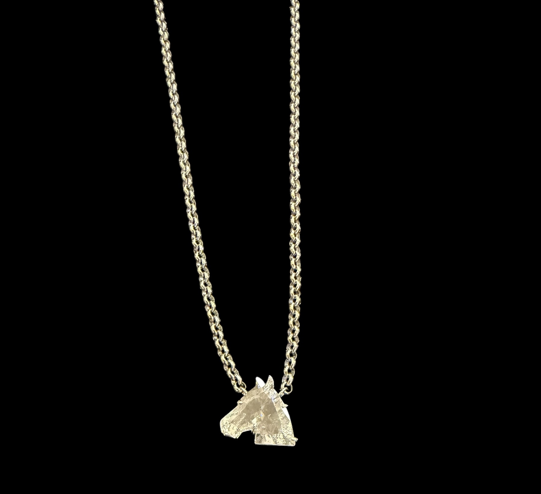 Diamond Platinum Horsehead Necklace