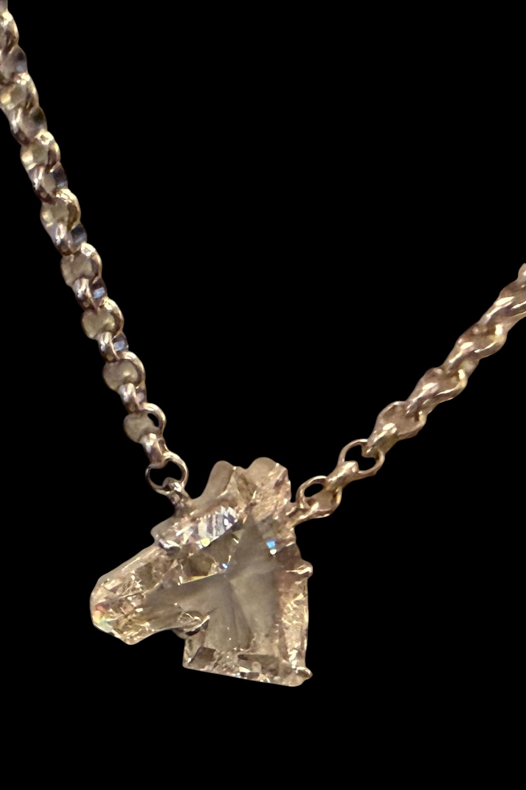 Diamond Platinum Horsehead Necklace