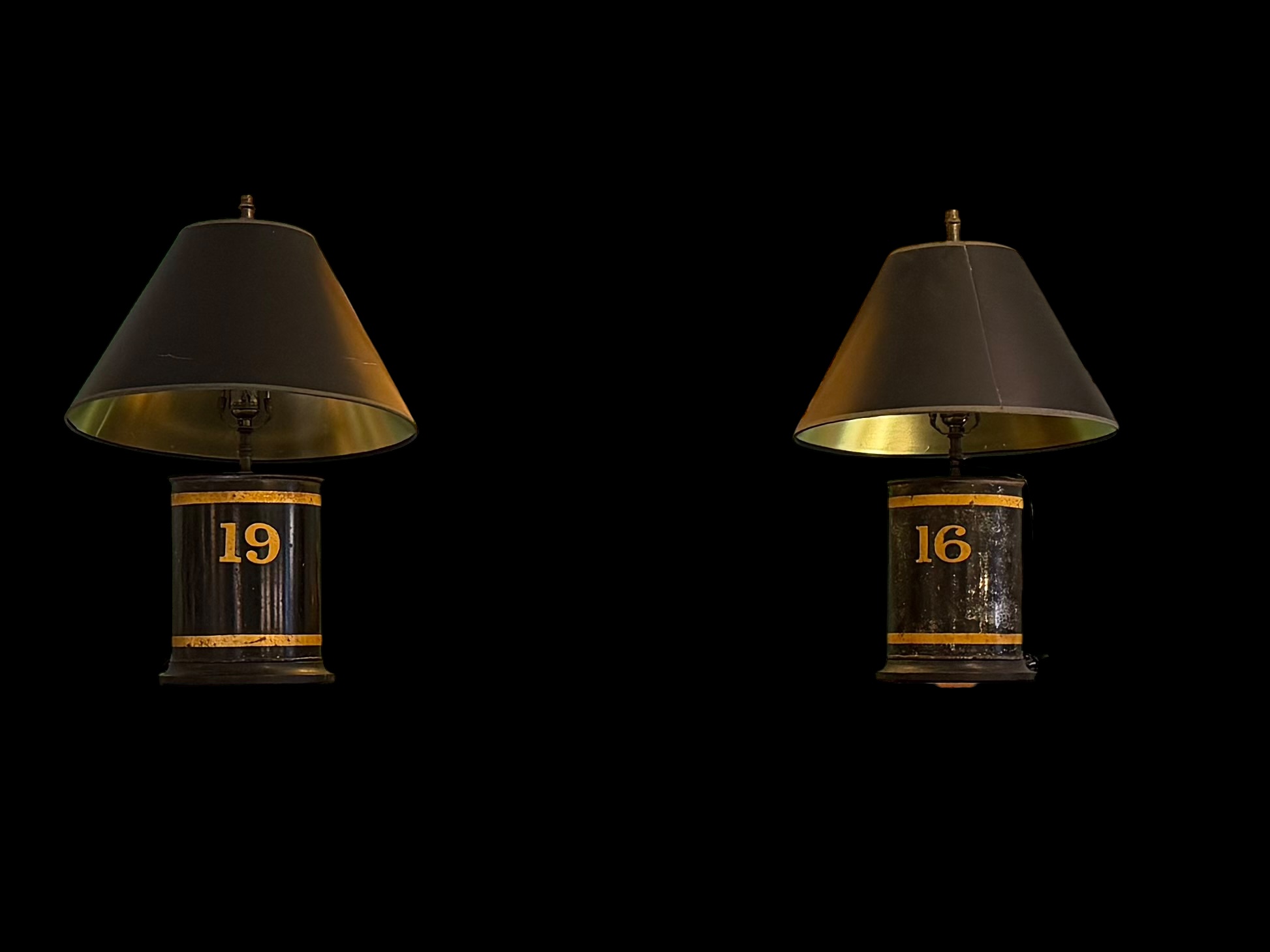 Antique Black Tole Lamps