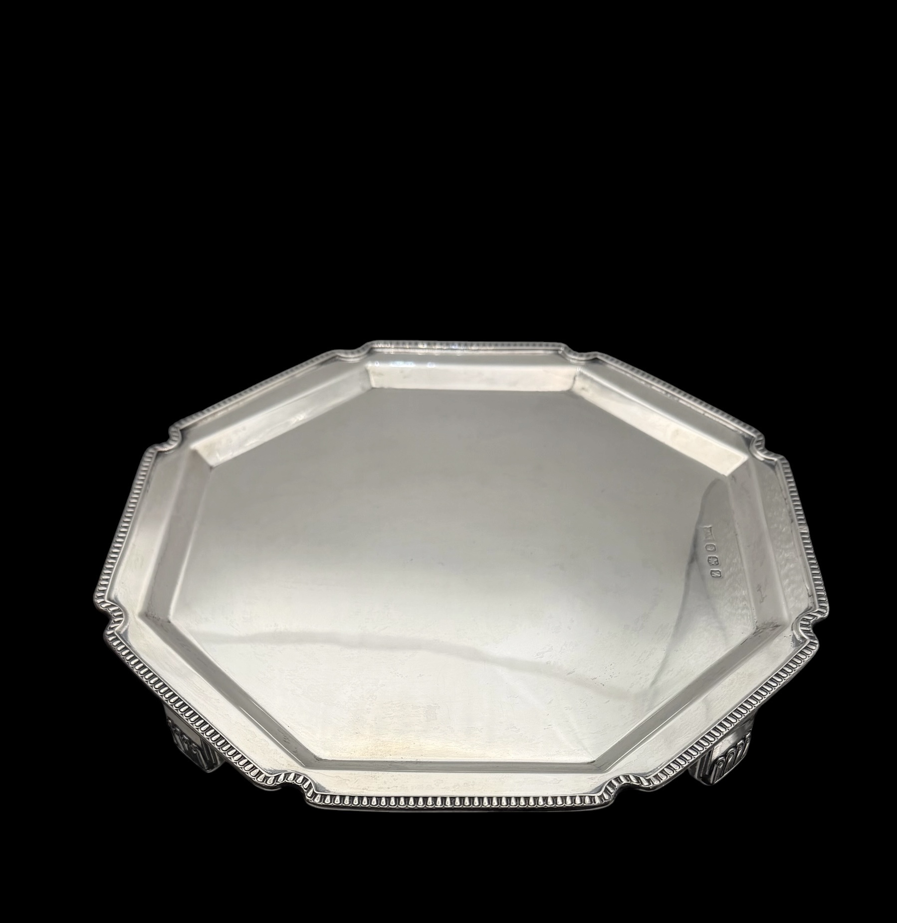 English Bead Edge Sterling Salver