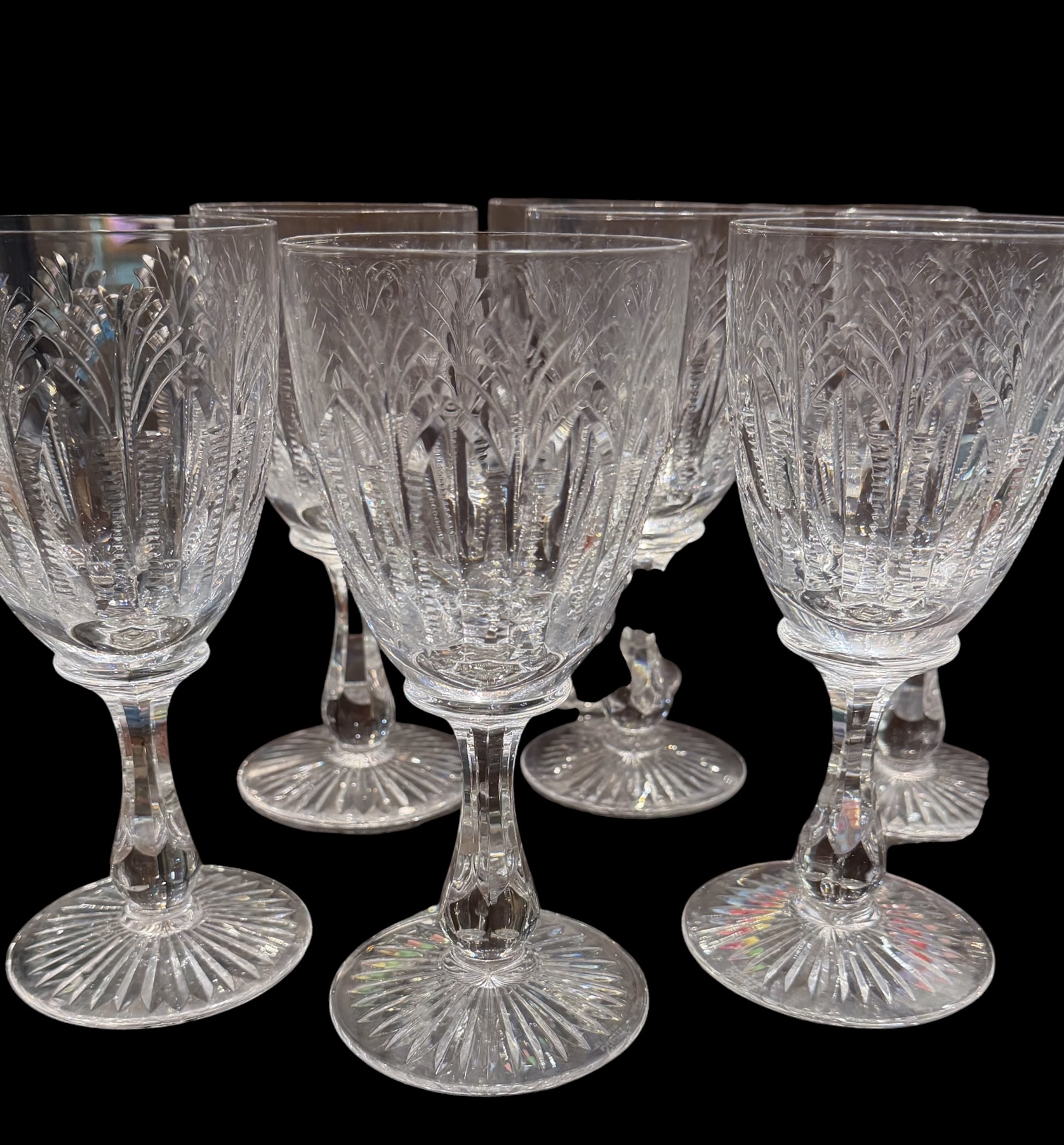 Set Stuart Crystal ‘Churchill’ Goblets