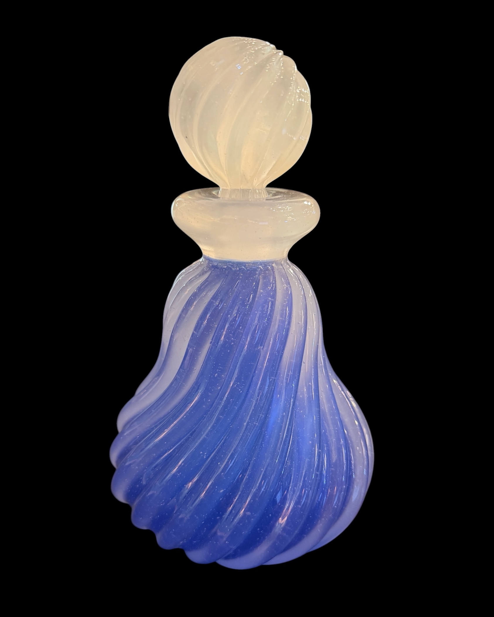 Archimede Seguso Blue Glass Perfume Bottle