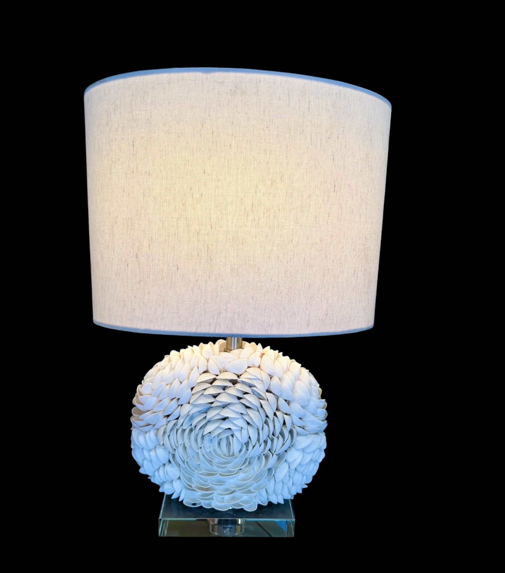 White Shell Acrylic Base Lamp