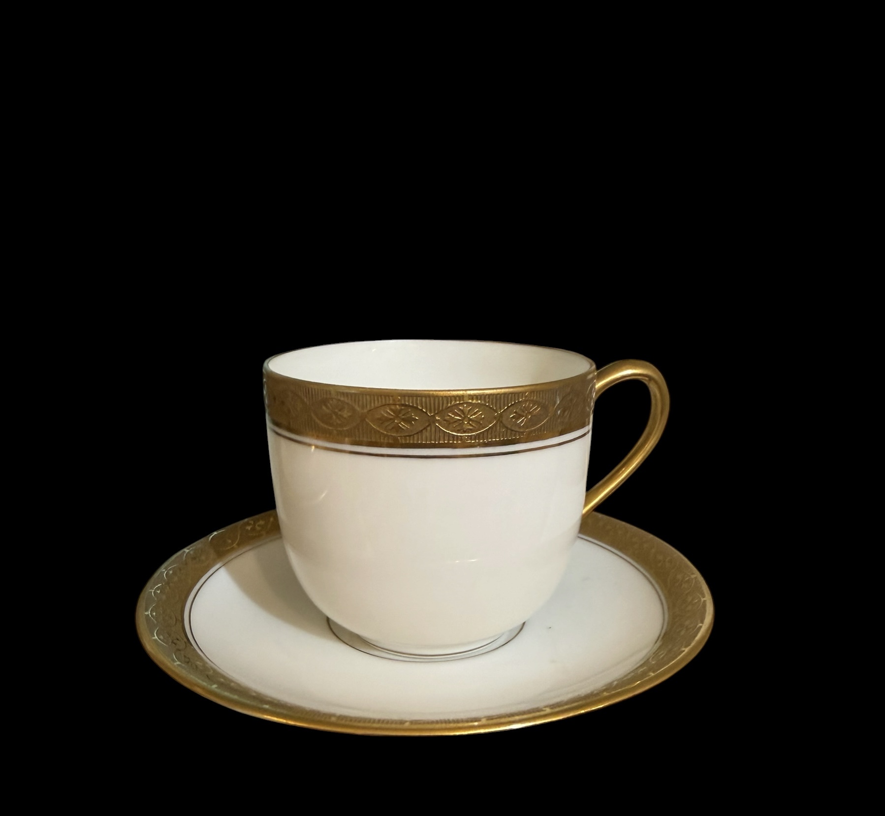 Antique Limoges Embossed Gold Leaf Dinnerware