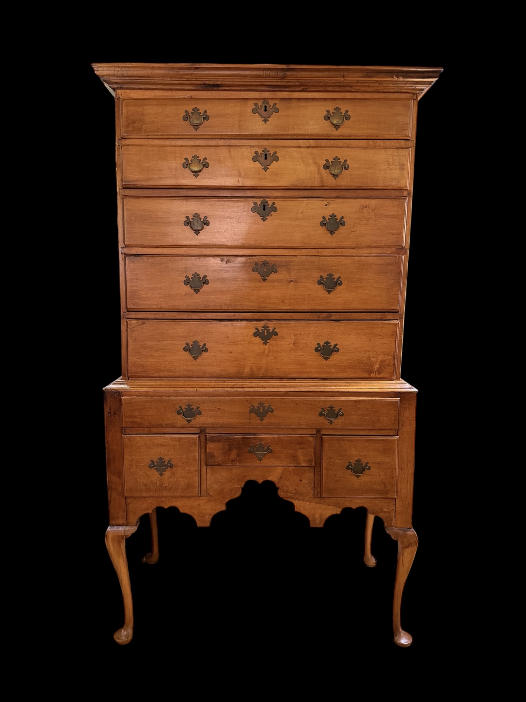 19th Century Antique Maple Highboy