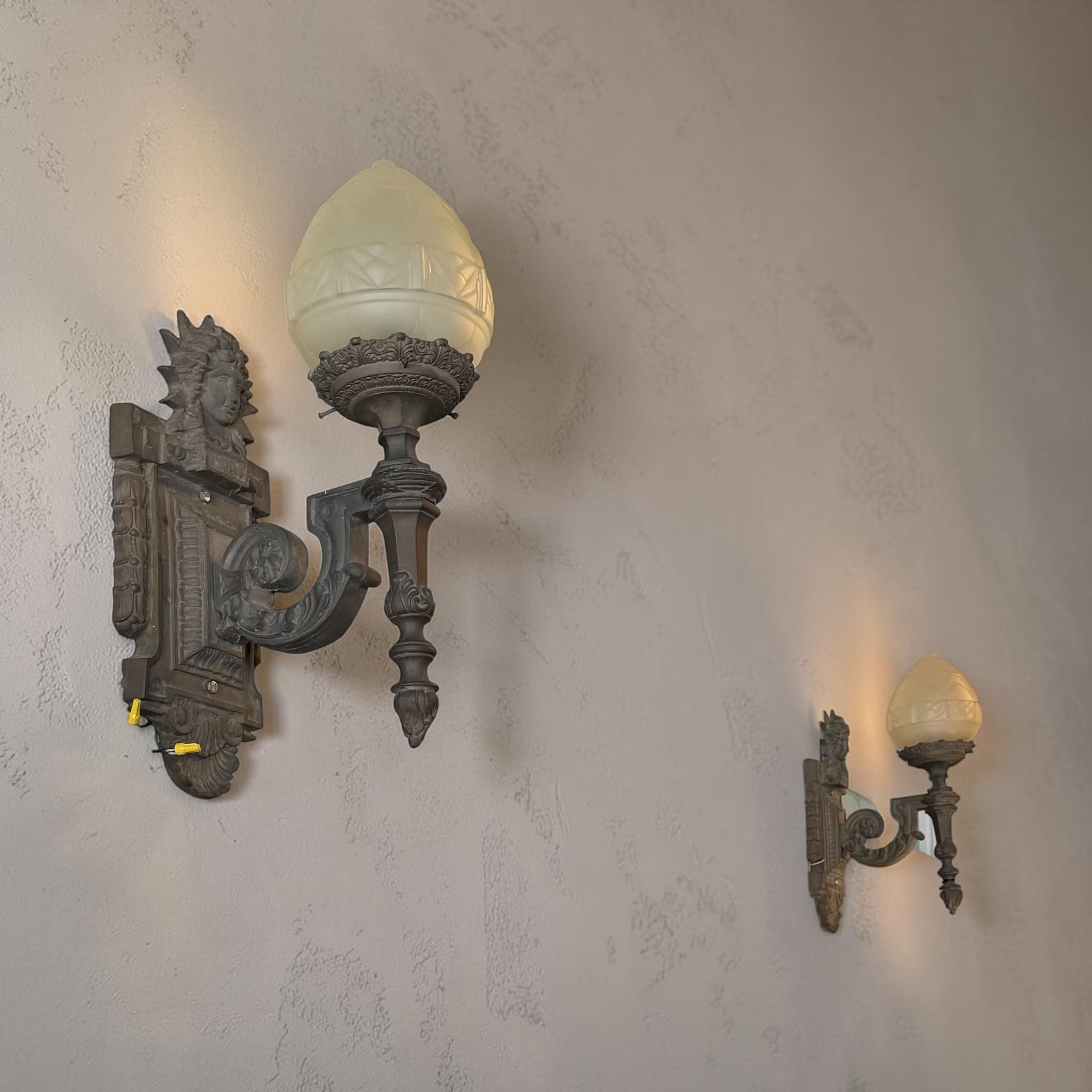 Antique Lady Liberty Bronze Sconces
