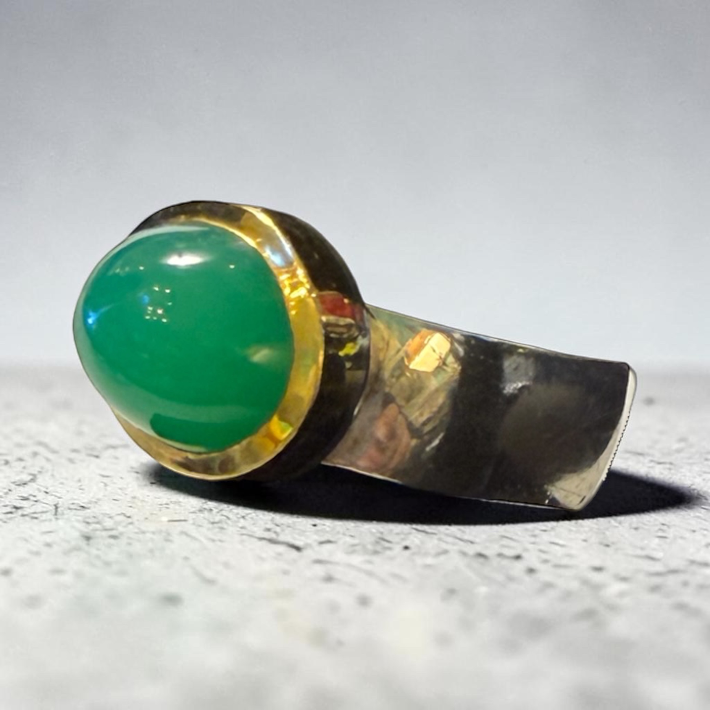 Oval Chrysoprase Sterling Ring