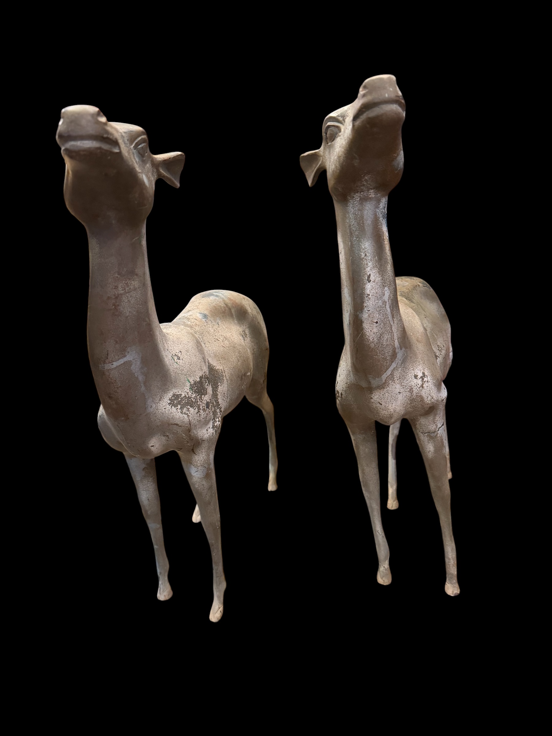 Antique Bronze Deer Pair