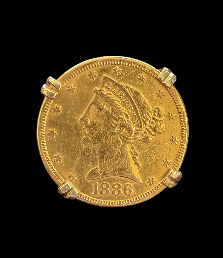 1886 Liberty Head Gold Coin Ring