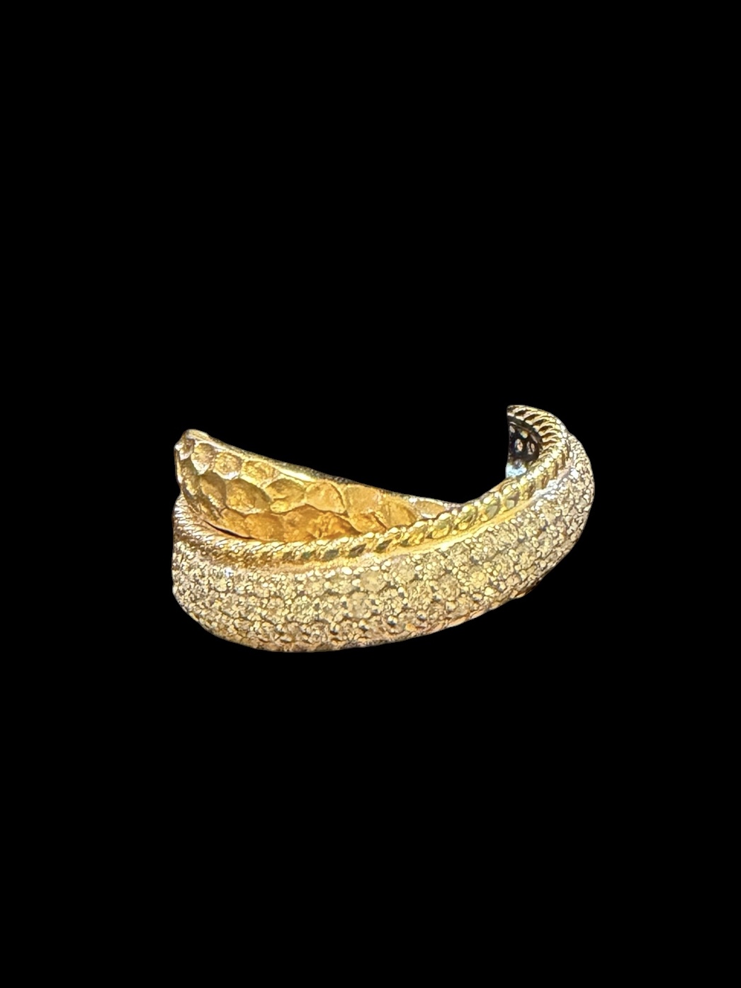 By-Pass Gold and Diamond Pave Band