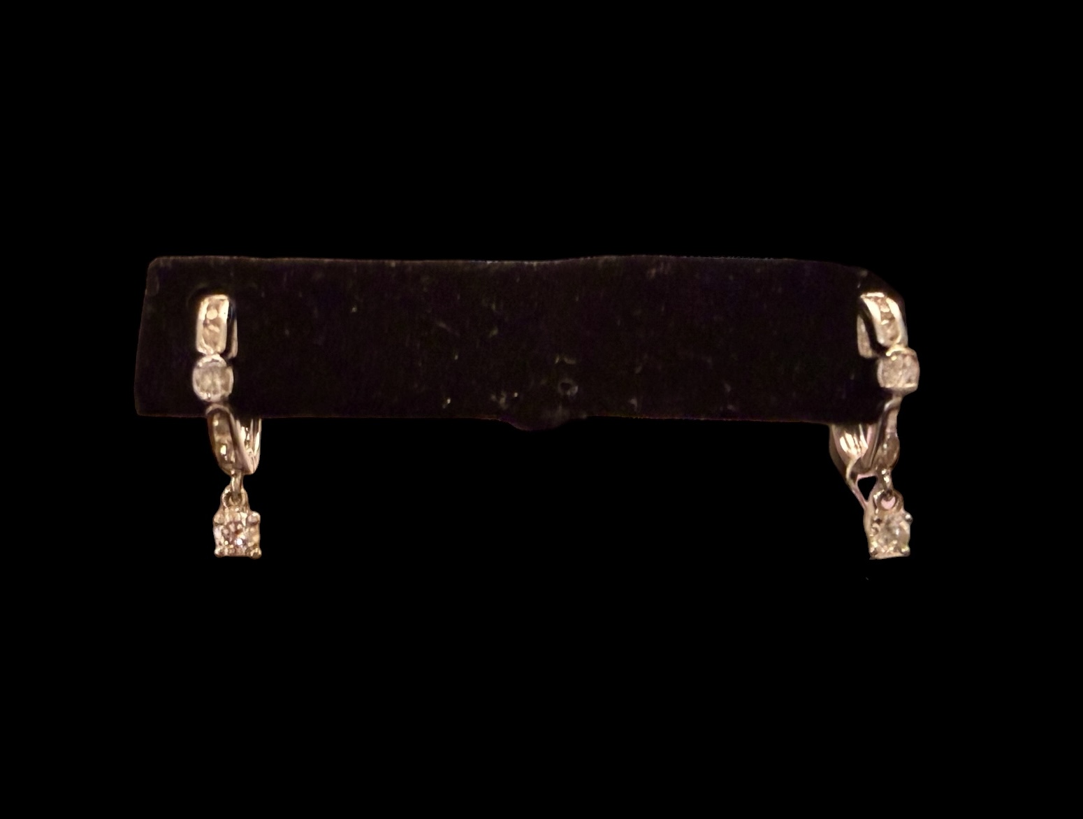 Diamond Hoop with Solitaire Dangles