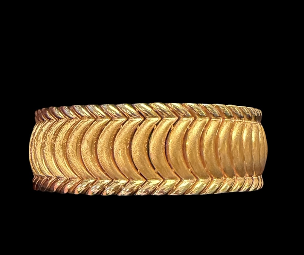 Italian 18 K Gold Flat Swag Woven Bracelet