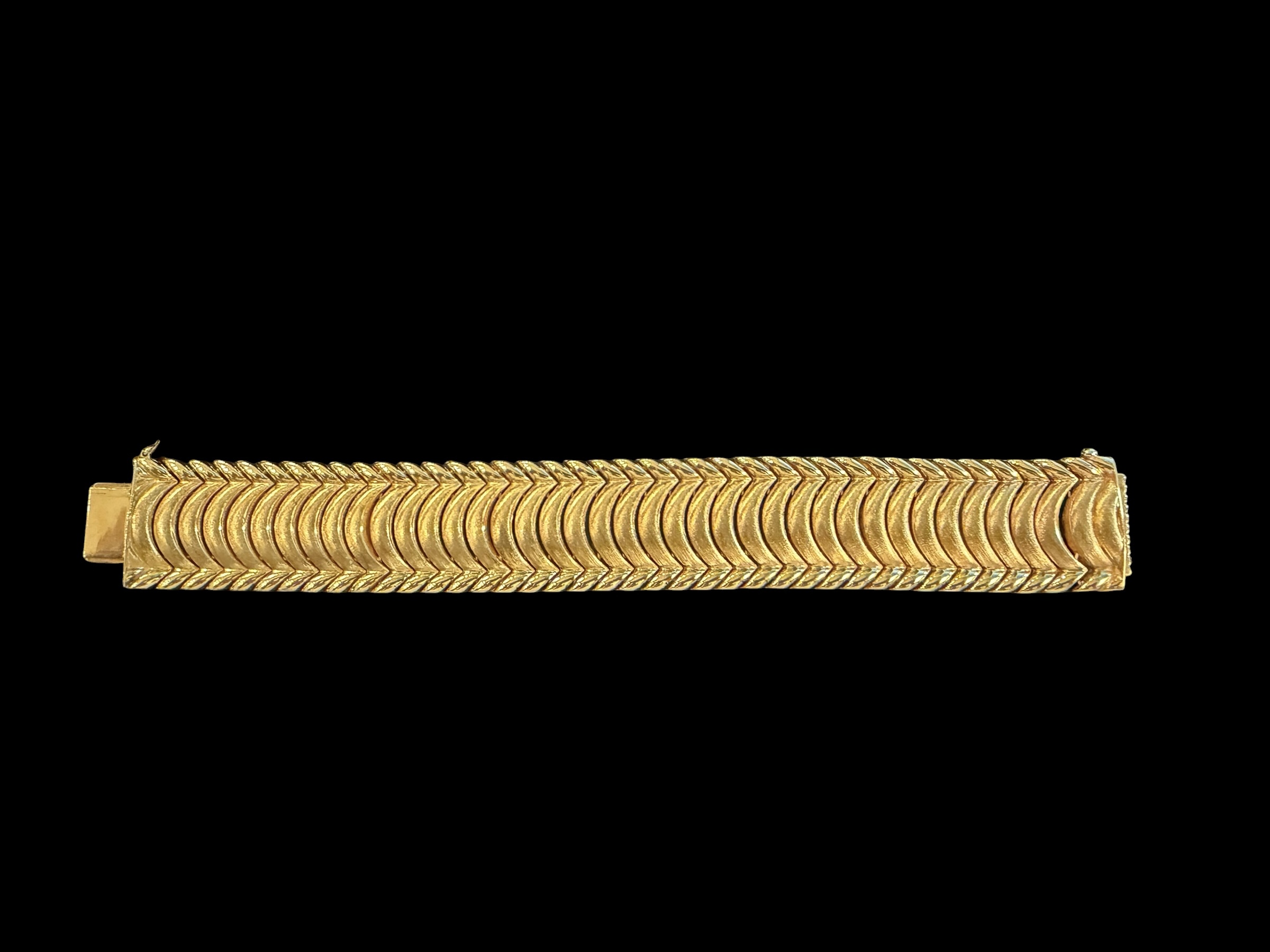 Italian 18 K Gold Flat Swag Woven Bracelet